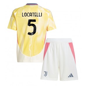 Juventus Manuel Locatelli #5 Gostujuci Dres za Dječji 2024-25 Kratak Rukavima (+ kratke hlače)